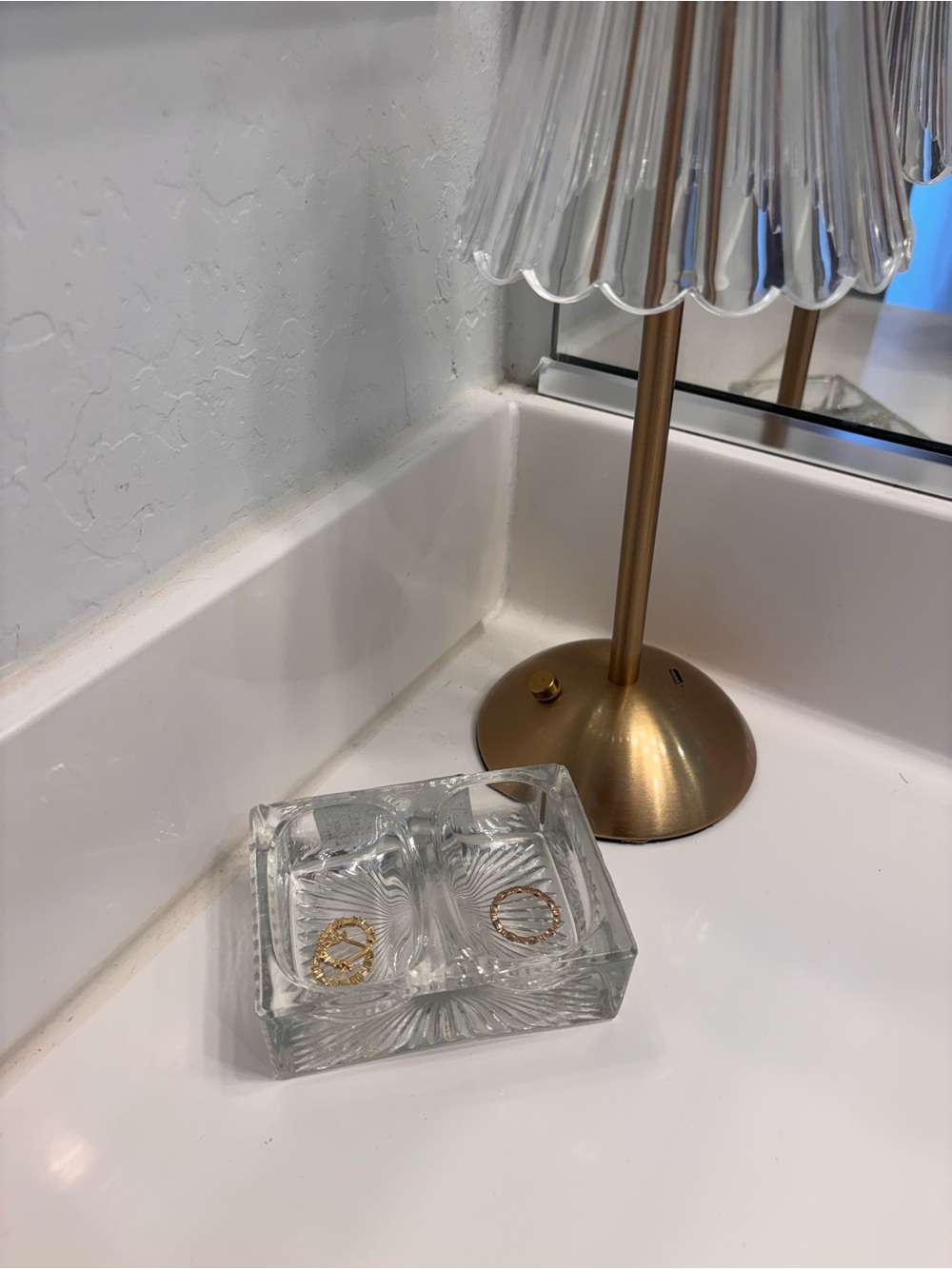 Vintage Glass Jewelry Tray - Clear Glass Ring Dish